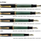 Pelikan Souveran sizes