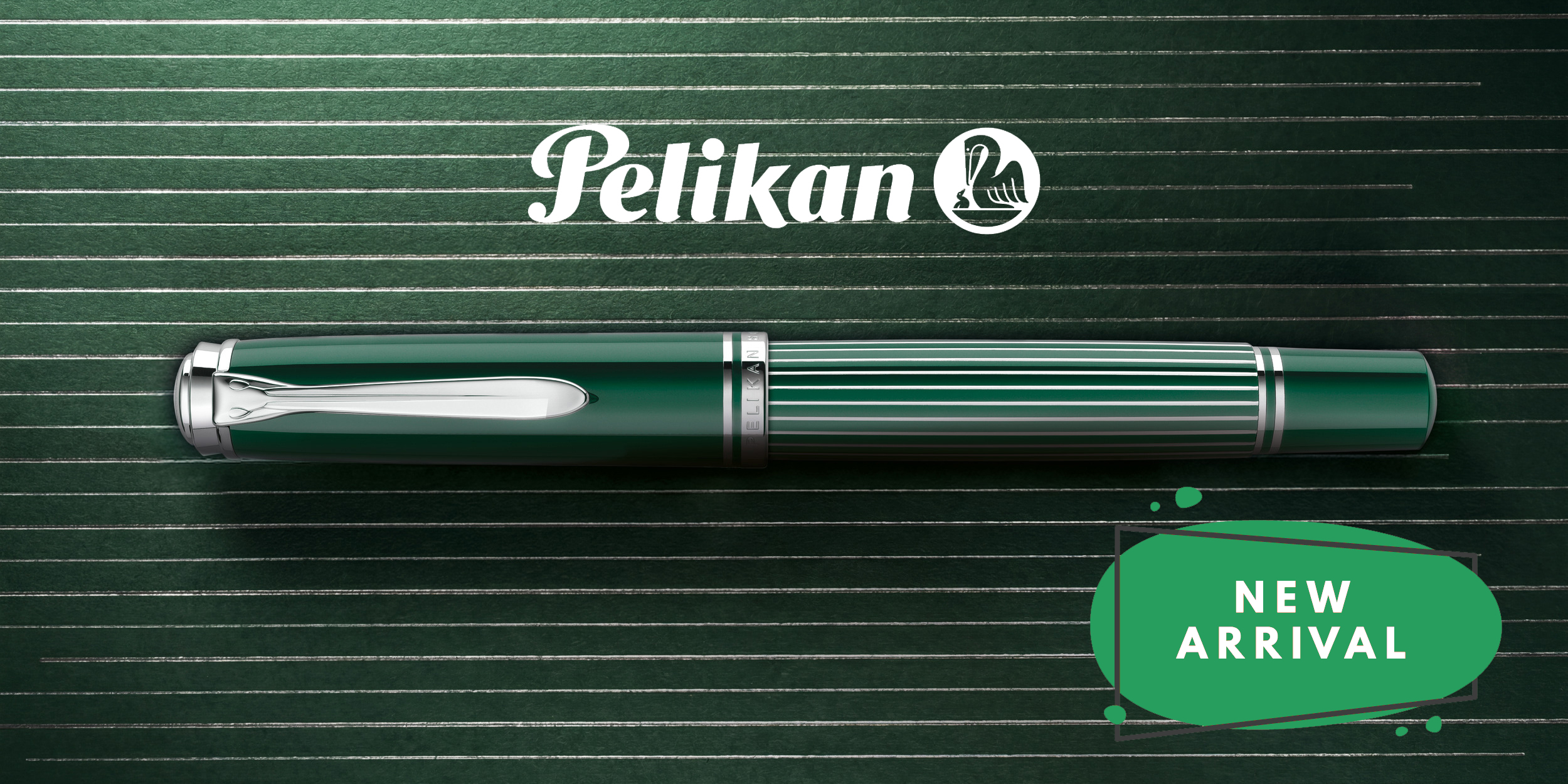 Pelikan 815 Metal Striped Green