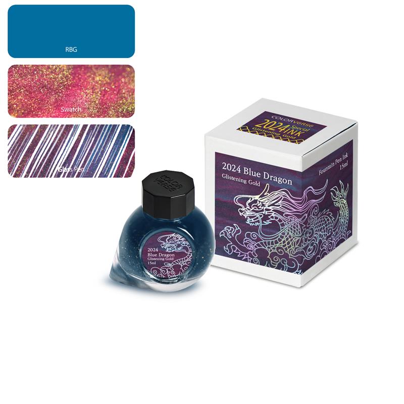COLORVERSE 2024 Blue Dragon Glistening Gold Ink 15 ml