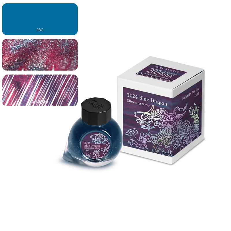 COLORVERSE 2024 Blue Dragon Glistening Silver Ink 15 ml
