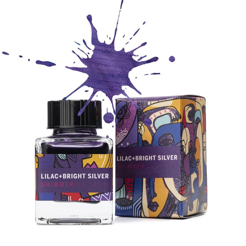 Leonardo Lilla+Bright Silver Shimmer Ink 40ml