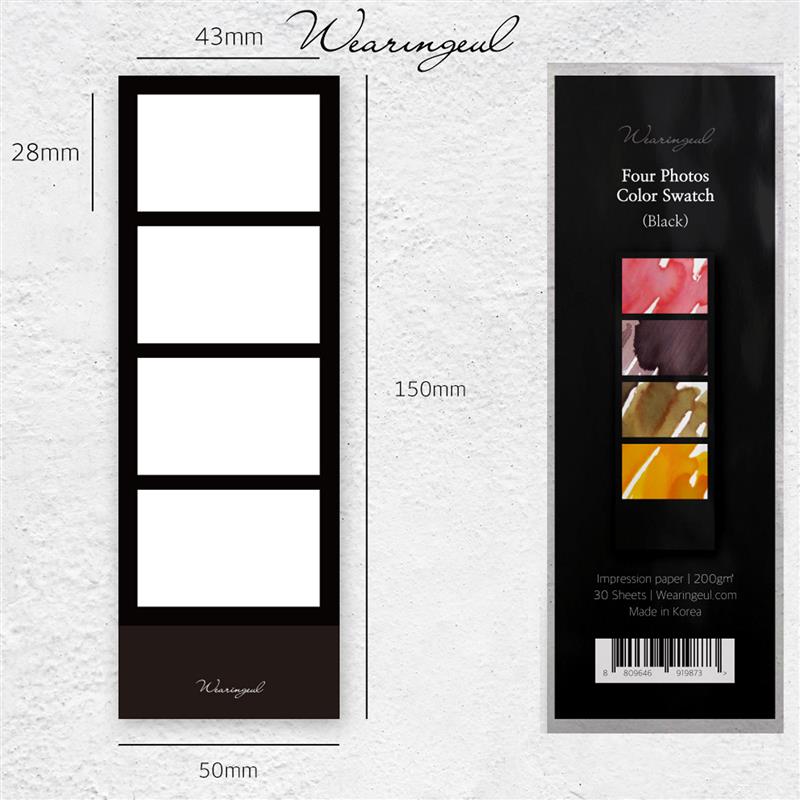 Wearingeul Four Photos Color Swatch Black 30 sheets