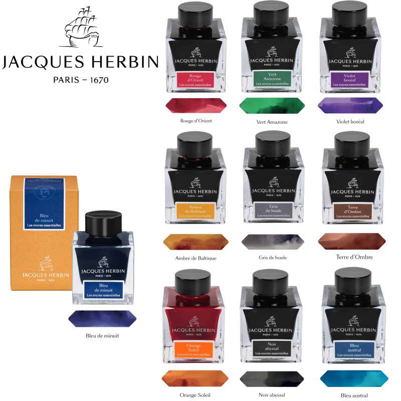Jacques Herbin Inks Les encre Essentielles 50 ml.