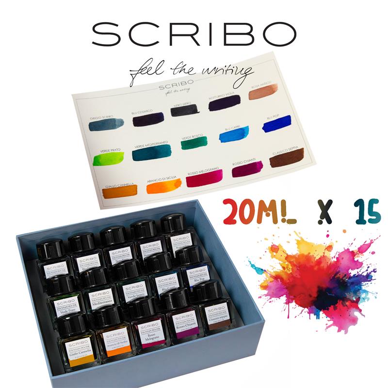SCRIBO Fountain Pen Ink SET 20ml x 15