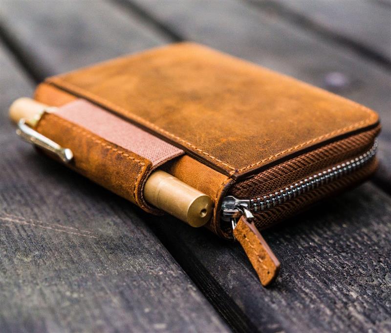 Galen Leather EDC Wallet Crazy Horse Brown