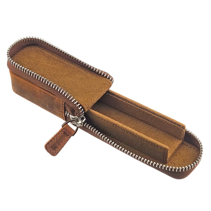 Galen Leather Zippered Magnum 1 Hard Pen Case for Oversized Pens