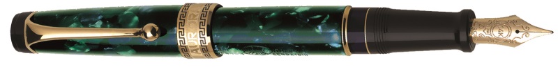 Aurora Optima 996-V Green - Gold Fountain Pen - Penna Stilografica
