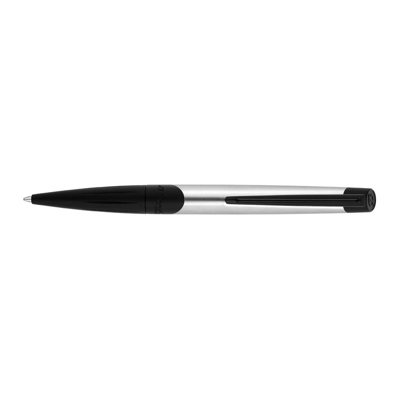 S.T. Dupont DEFI Millennium Brushed Chrome Black Ballpoint Pen - Sfera