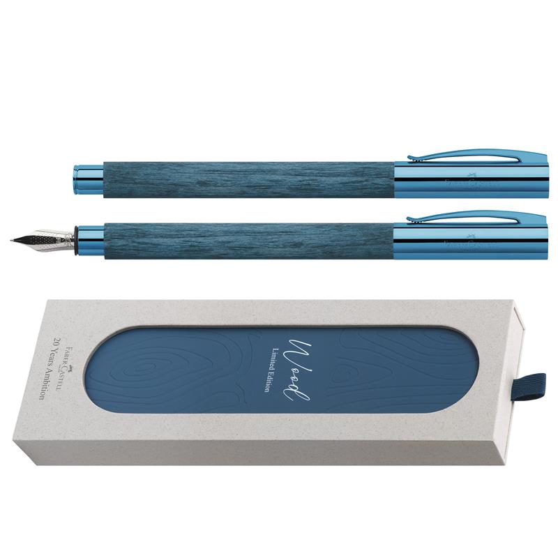 Faber-Castell Ambition 20th Blue Wood Fountain Pen - Stilografica