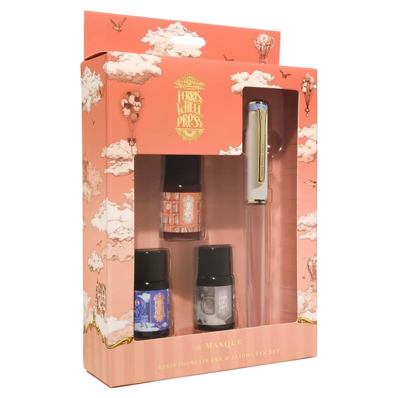 Ferris Wheel Press | The Masque Resin Coral Fountain Pen & Ink Set