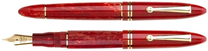 Leonardo Furore Rosso Passione e Oro [ 14 Kt GOLD NIB ] Fountain pen - Stilografica