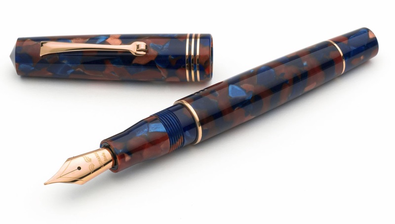 Leonardo Momento Zero Pietra Marina RGT 14k Gold nib Fountain Pen - Stilografica