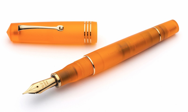 Leonardo Pura Flame Orange GT 14k Gold Nib Fountain Pen - Stilografica