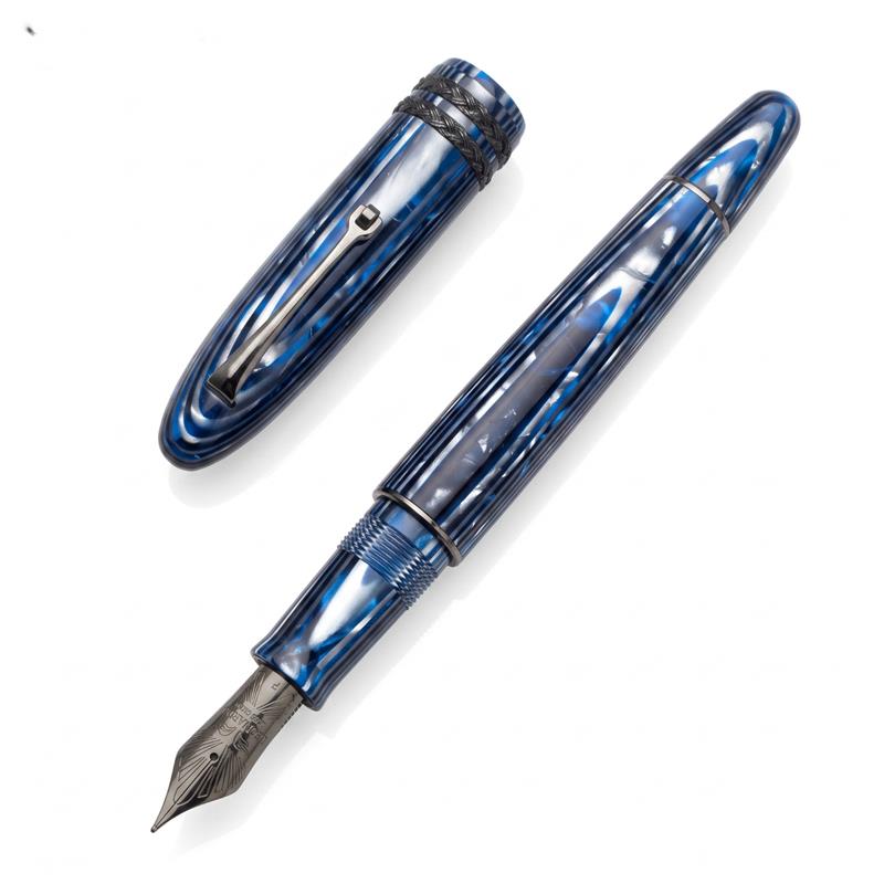 Leonardo Cigar LeonArco Authentic Celluloid – Denim Blue Fountain Pen - Stilografica