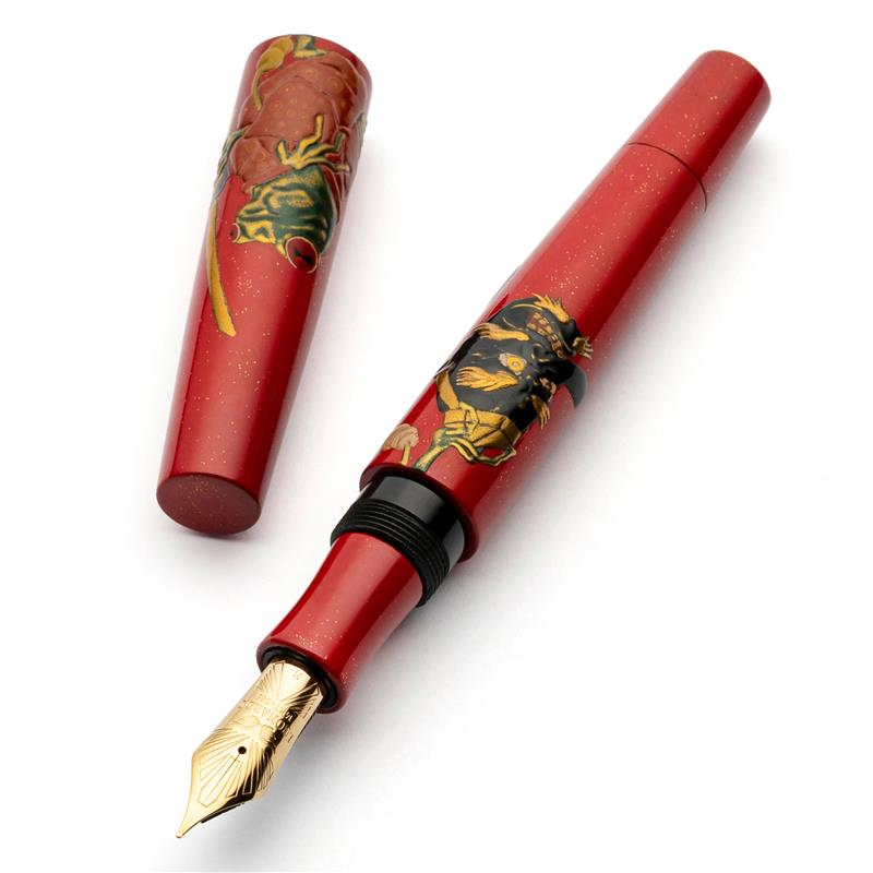 Leonardo Essenza Oni and Frog Taka Maki-e Red Fountain Pen - Stilografica