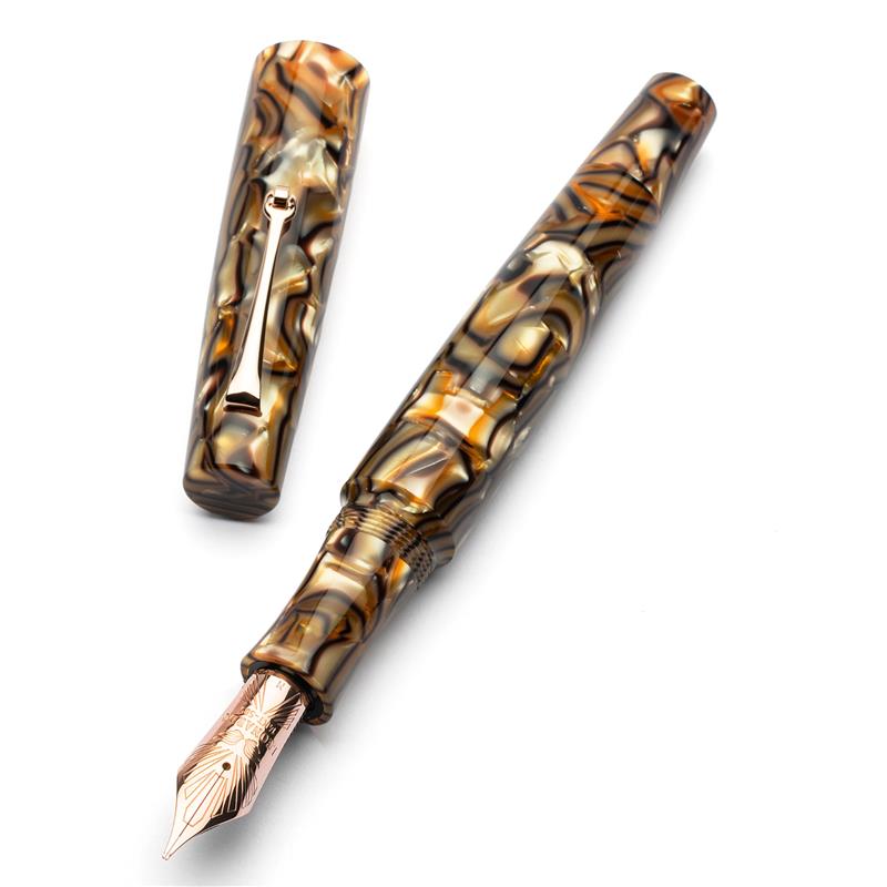 Leonardo Essenza Tiger Eye RGT #8 gold nib Fountain Pen - Stilografica