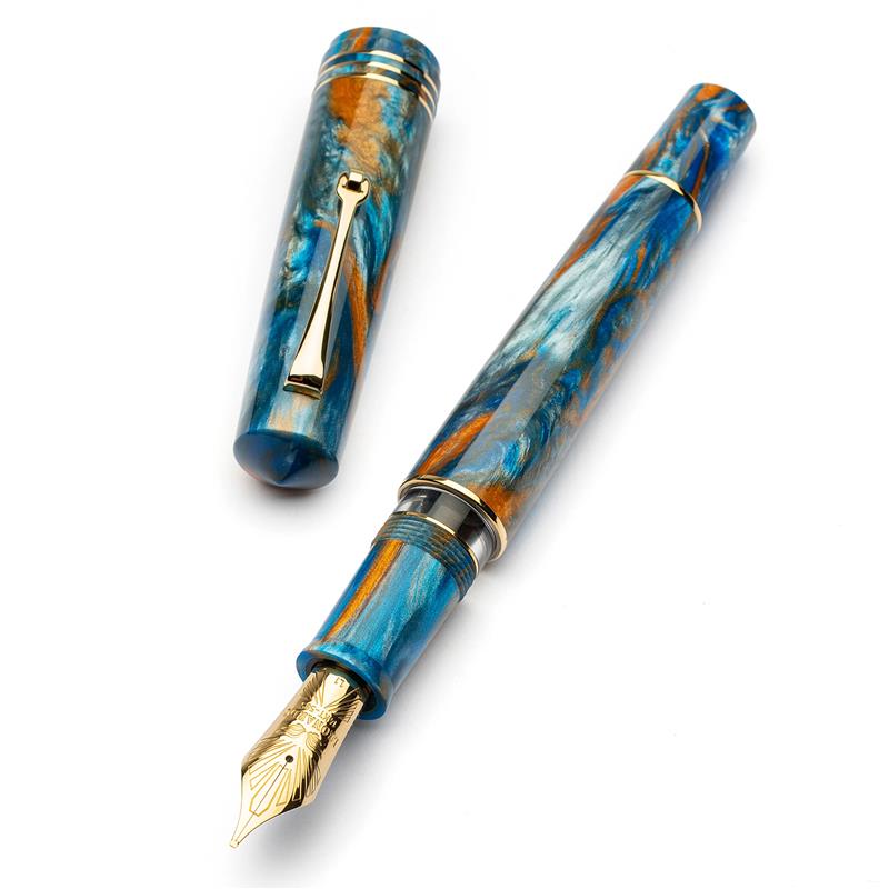Leonardo Momento Zero Grande  2.0 Ocean Sunrise with #8 14k gold nib Fountain Pen - Stilografica