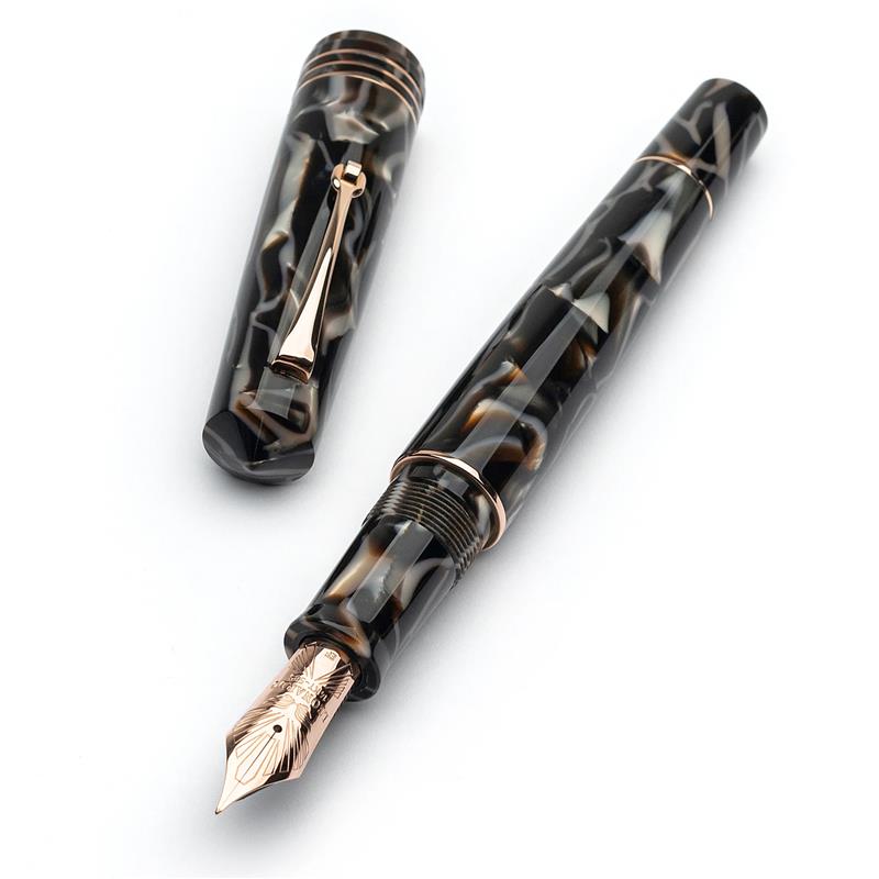 Leonardo MZG Mother of Pearl "Cappuccino" #8 Gold nib Fountain Pen - Stilografica