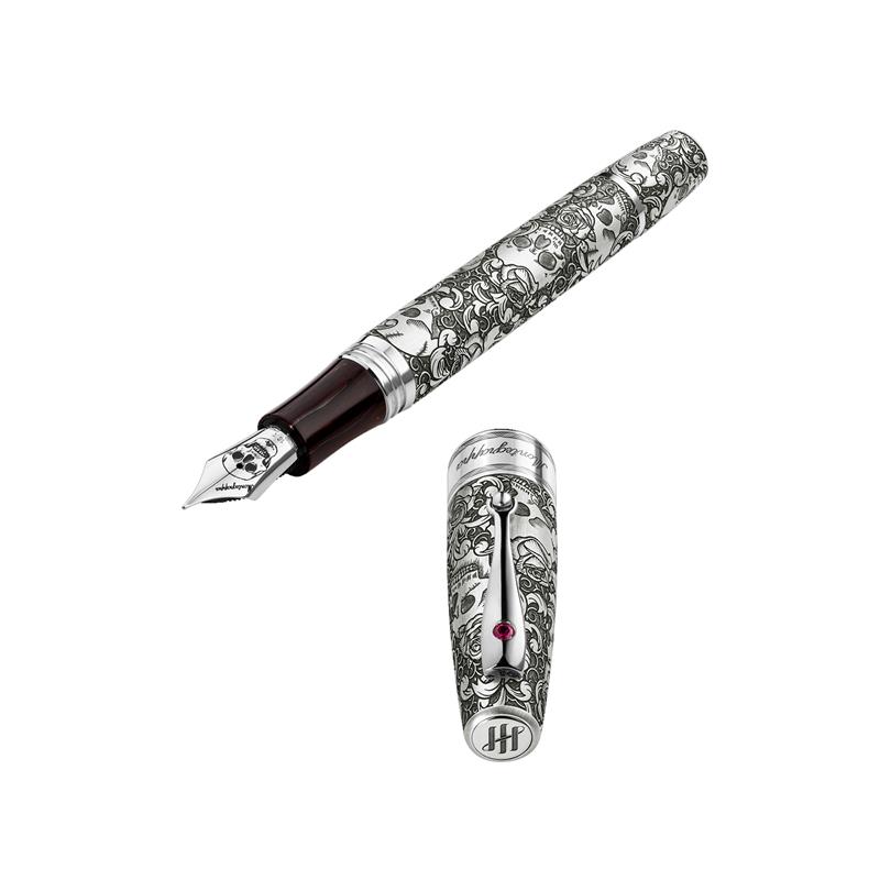 MONTEGRAPPA Skull & Roses Fountain Pen - Stilografica