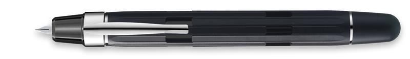 Nahvalur ECLIPSE Black Silver Fountain Pen - Stilografica