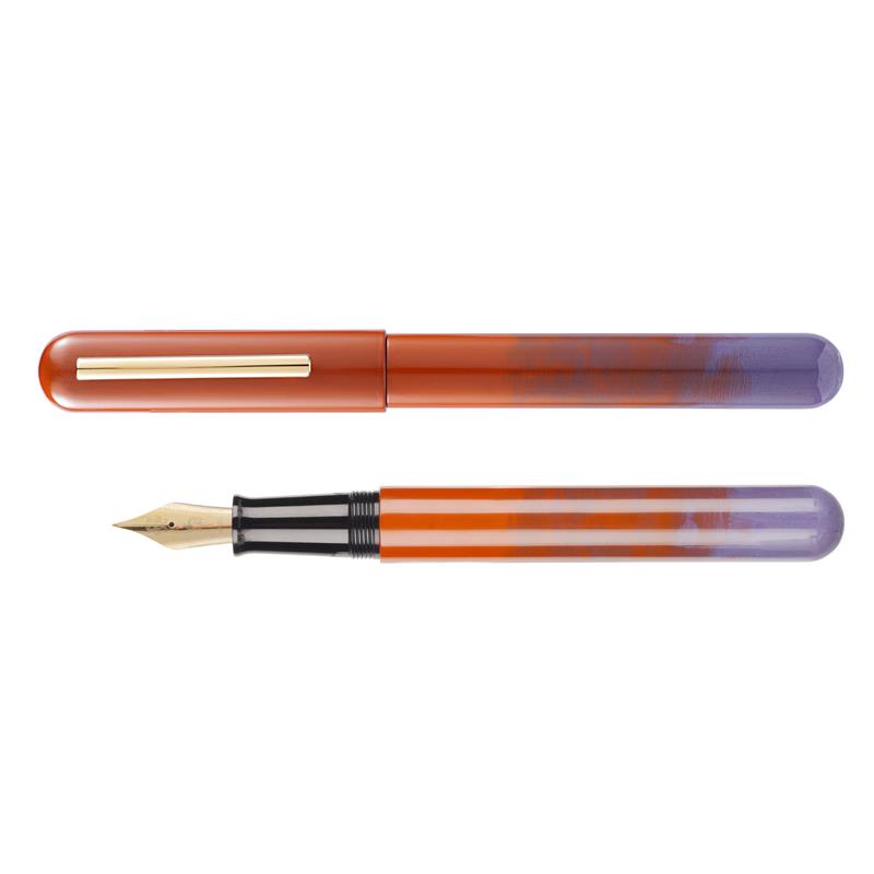 IKKAKU by Nahvalur: Gradient Urushi Yan-Zhi (Vermilion) Fountain Pen - Stilografica