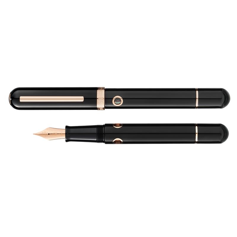 Nahvalur Nautilus Cephalopod Black Rose Gold Fountain Pen - Stilografica