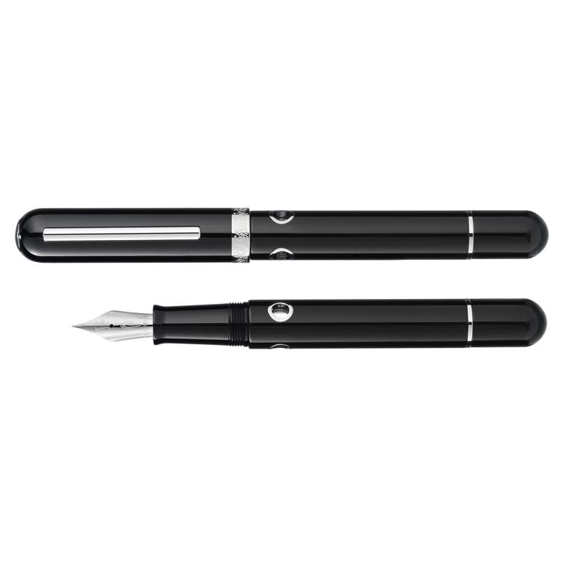 Nahvalur Nautilus Cephalopod Black Silver Fountain Pen - Stilografica