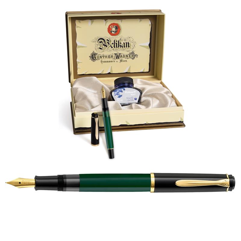 Pelikan "M251" - M200 Green - Black Fountain Pen - Stilografica