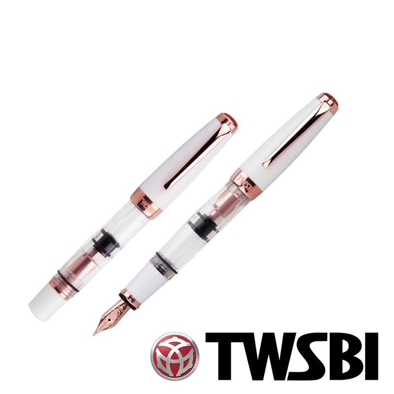 TWSBI Mini White - Rose Gold trims - Fountain Pen - Penna Stilografica