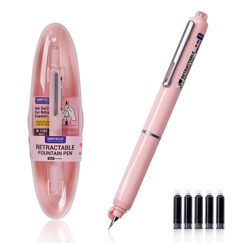 WRITECH Retractable Fountain Pen Pink