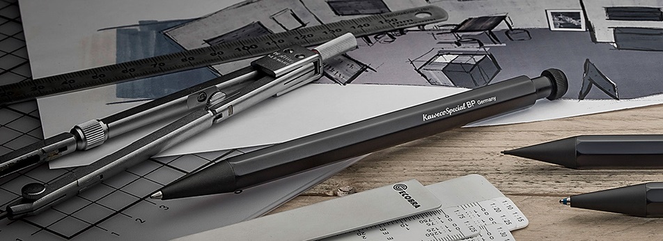 Kaweko SPECIAL Matita Meccanica 0,5 Mm In Ottone Con Gommino | Portamine Di Pregio Per Disegno E Scrittura