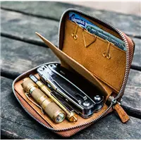 Galen Leather EDC Wallet Crazy Horse Brown