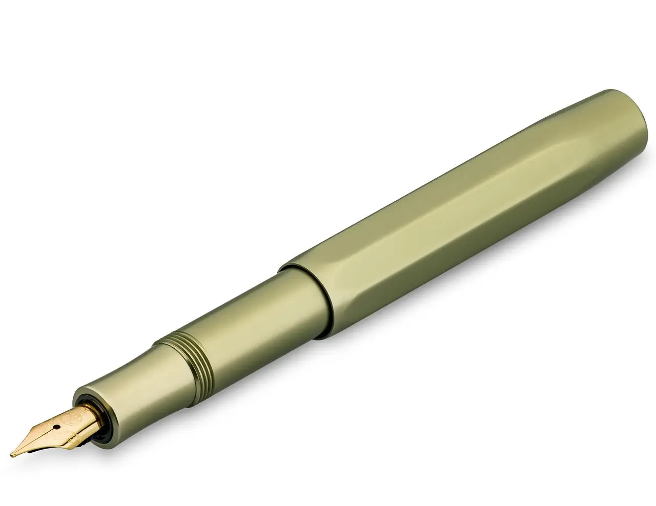 Kaweco Collection - Penna stilografica Olivine I, in alluminio, con pennino in acciaio, per cartucce d'inchiostro, con custodia in metallo, pennino I, pennino B, extra largo, 12,7 cm