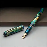 Leonardo Momento Zero Grande Ocean Cenote 14k Gold nib Fountain Pen - Stilografica