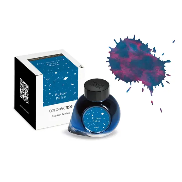 Zebra Fuente - Penna stilografica usa e getta, uno di ogni inchiostro colorato, confezione da 7, astuccio a righe rosa e blu