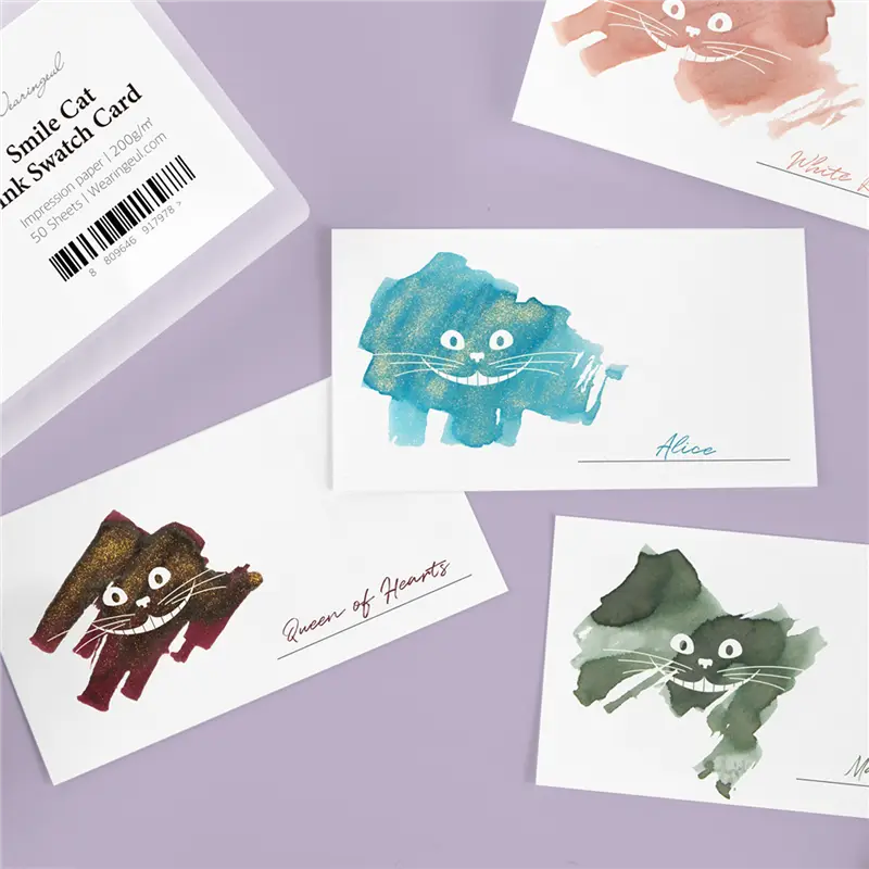 Wearingeul Smile Cat Ink Swatch Card 50 sheets