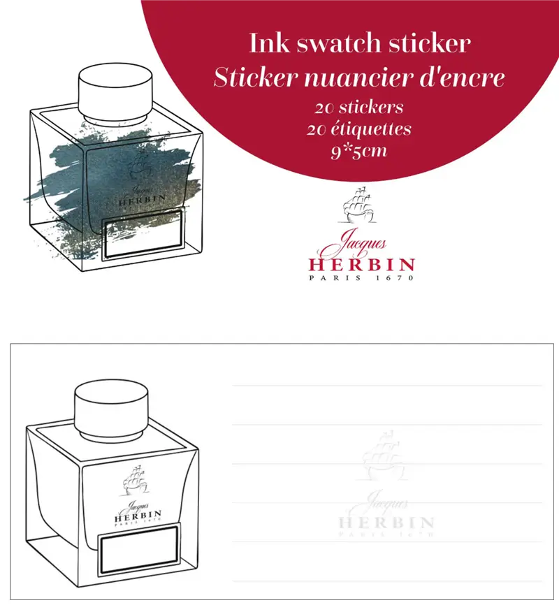 Jacques Herbin - 20 Ink Swatch Stickers