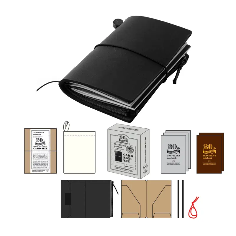 TRAVELER’S notebook Card Size 20th Anniversary Set Black