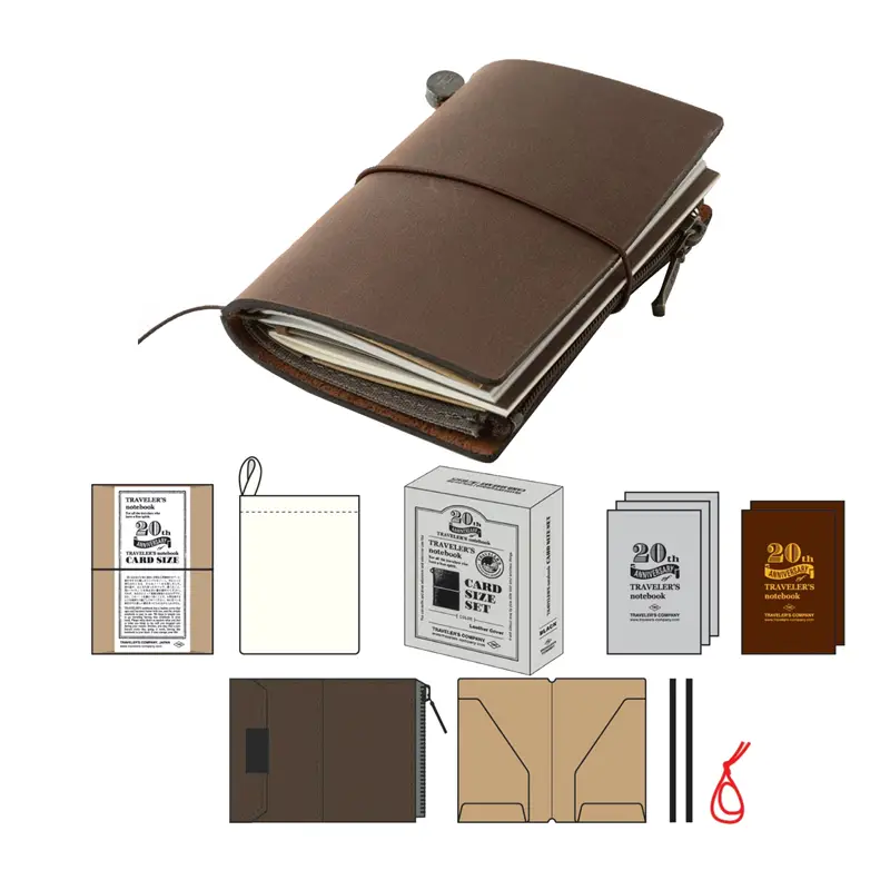 TRAVELER’S notebook Card Size 20th Anniversary Set Brown