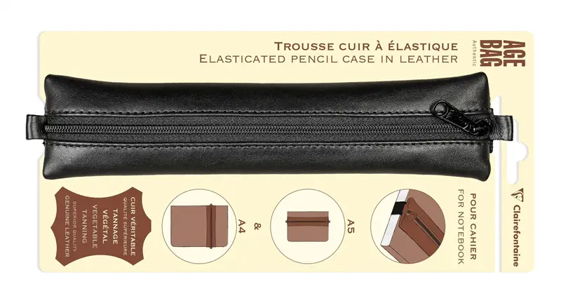 Clairefontaine Leather Pen Case for A5 Notebook