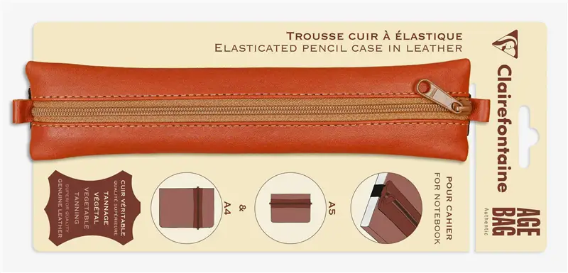 Clairefontaine Leather Pen Case for A5 Notebook