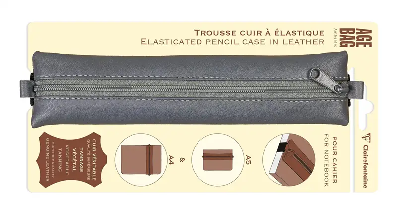 Clairefontaine Leather Pen Case for A5 Notebook