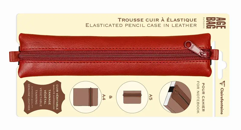 Clairefontaine Leather Pen Case for A5 Notebook