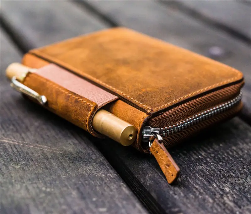 Galen Leather EDC Wallet Crazy Horse Brown