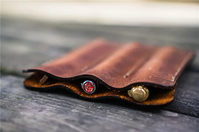 Galen Leather - Leather Triple Case / Pen Pouch - Crazy Horse Tan