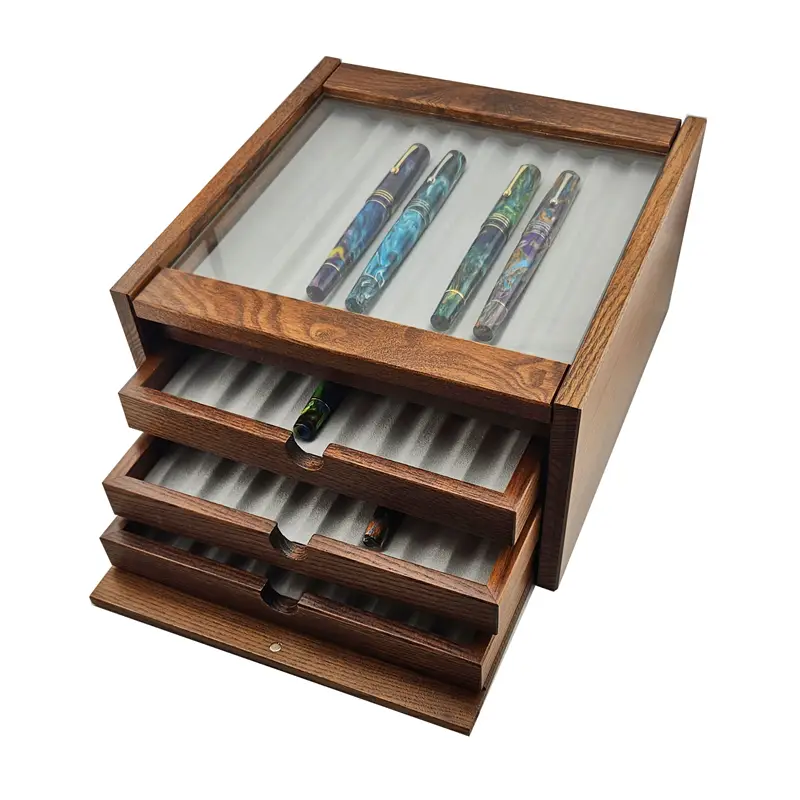 IL CUBO Cassettiera portapenne 32 posti Brown Wood