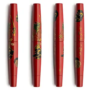 Leonardo Essenza Oni and Frog Taka Maki-e red - #8 Gold nib "la Fenice"