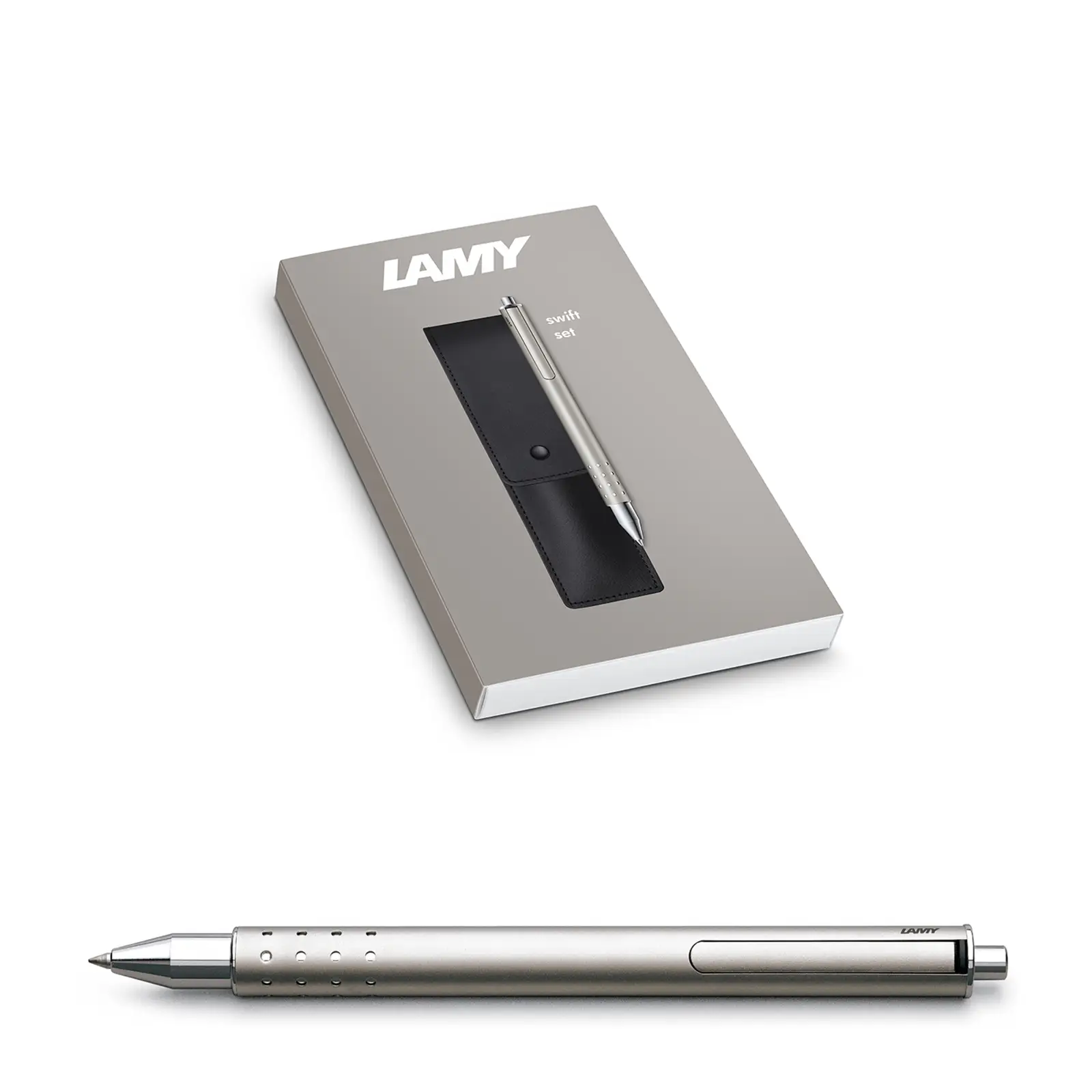 LAMY Tintenroller swift matt black B Set Lederetui - Füller & Patronen