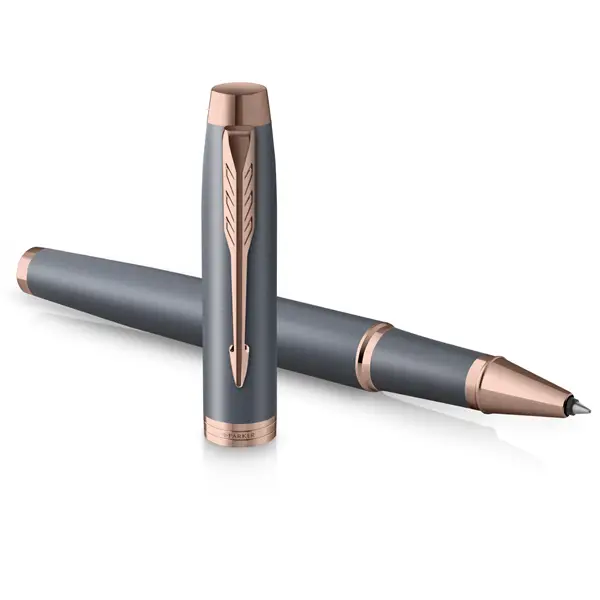 PARKER 1931682 IM Premium Penna Roller, Punta Fine e Ricarica di Inchiostro Nero, Dark Espresso Chrome Trim