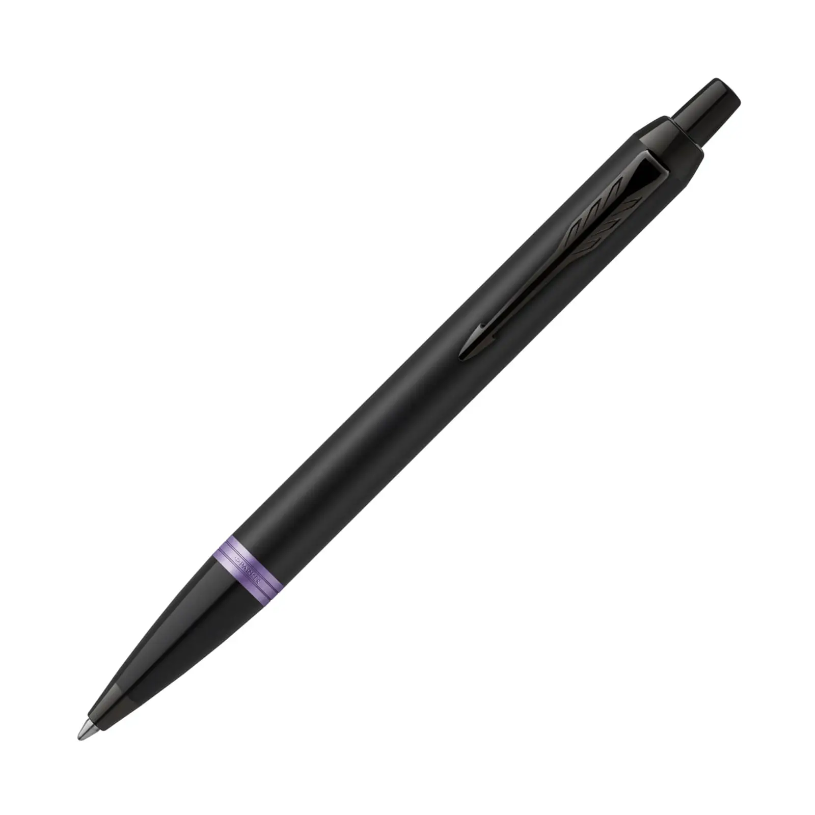 Parker IM Penna a sfera | Nero laccato con rifiniture dorate | Punta media inchiostro blu | Confezione regalo